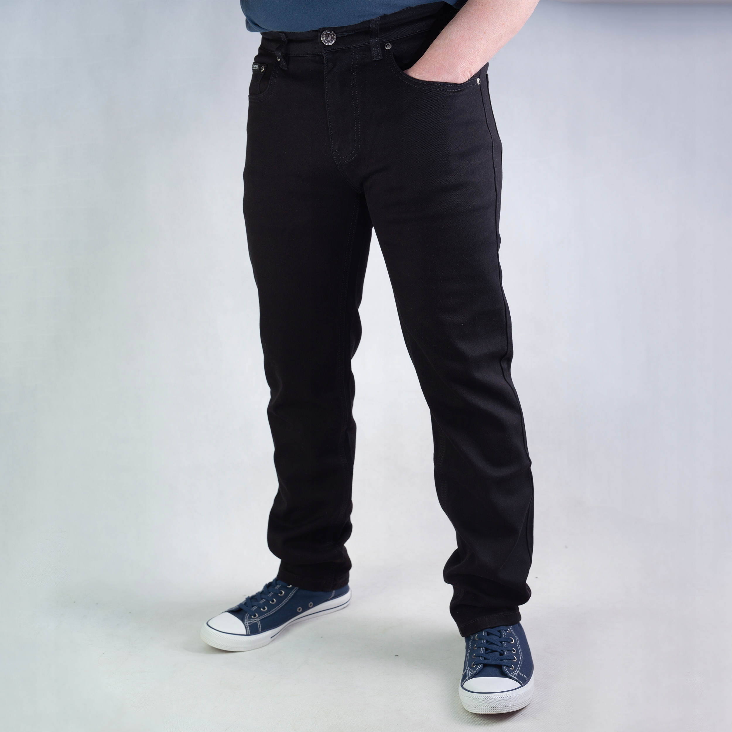 Big More 610 Spodnie Męskie Jeans Czarne Slim lekko zwężane Lycra W35 L34