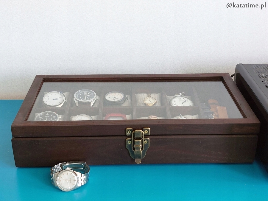 KOMÓDKA SKRZYNECZKA KASETKA PUDEŁKO NA10 ZEGARKÓW DREWNO ROBIONA RĘCZNIE EAN (GTIN) 48000000008716