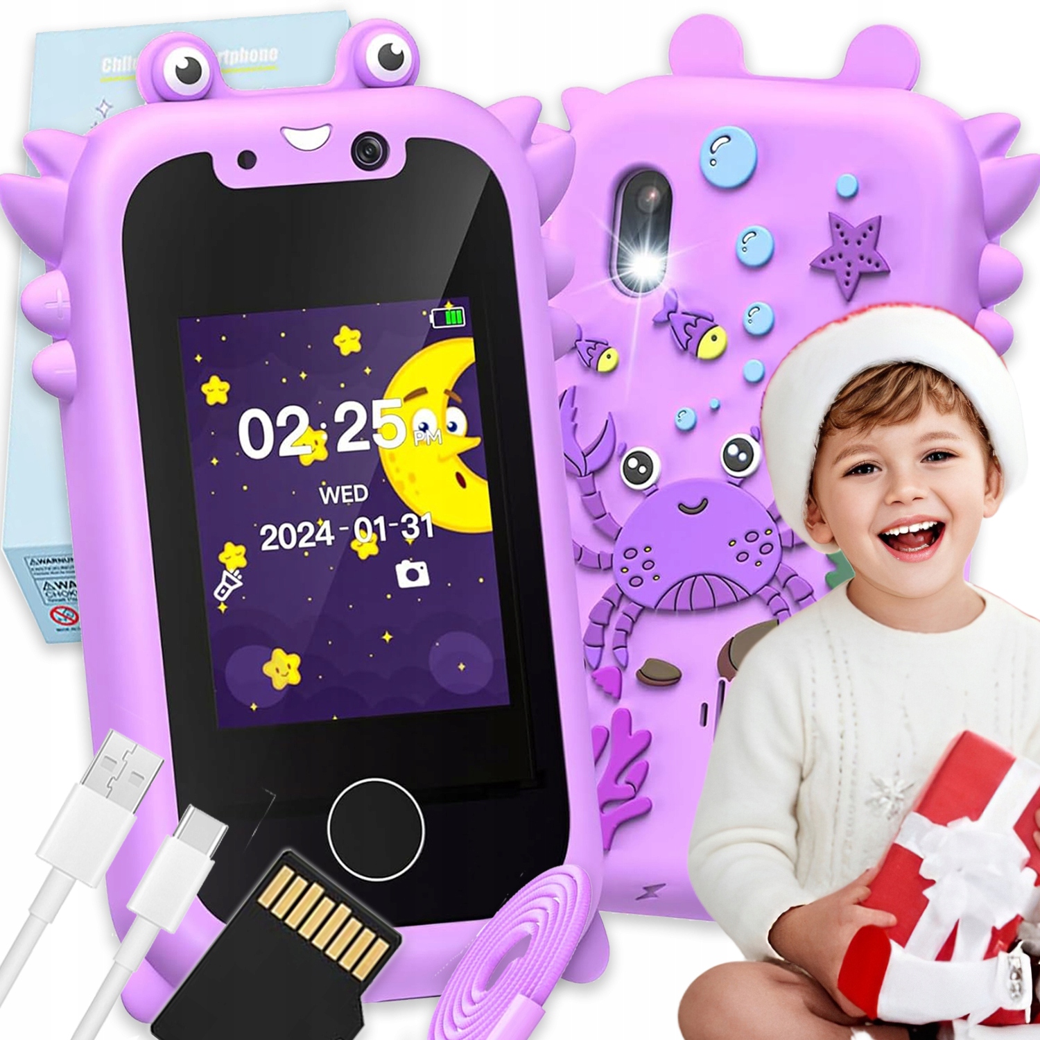Dziecięcy Telefon Zabawkowy Dla Dzieci Smartfon Interaktywny Z Aparatem Gry