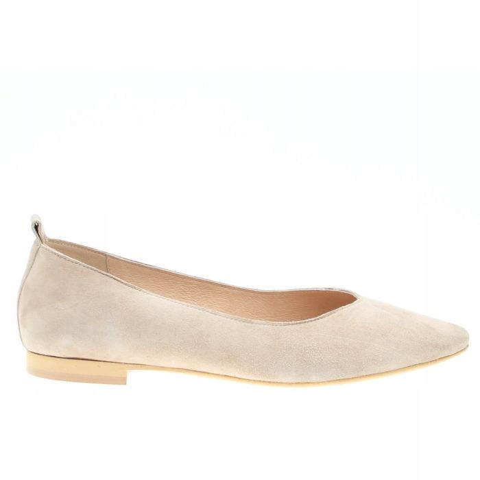 Béžové Semišové Kožené Baleríny Sempre 40