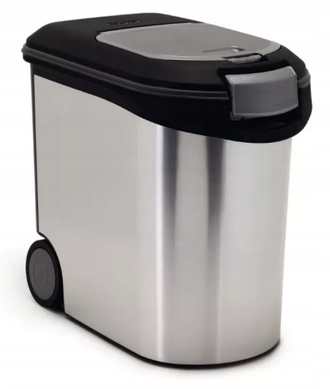 Levně Vzduchotěsná nádoba na cca 12 kg suchého krmiva pro psa kočku Curver stříbrná 35 L