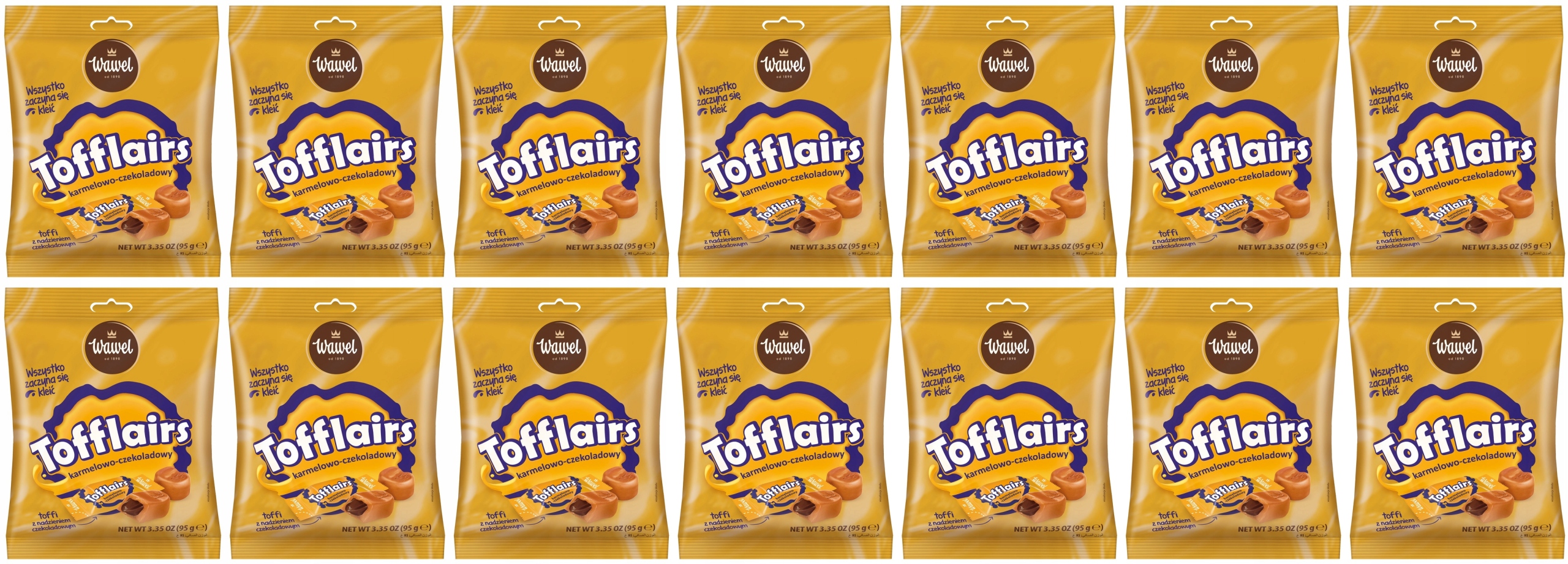 Levně 14 x 95 g Wawel Bonbóny Tofflairs Karamelovo-čokoládový Karton