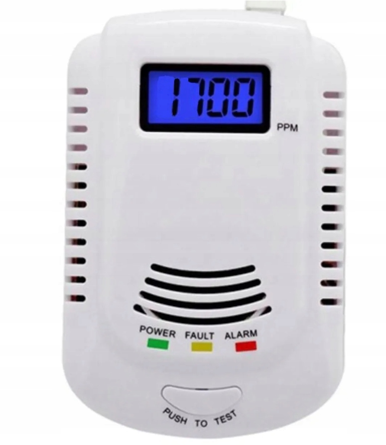 CZUJNIK CZADU I GAZU CO TLENEK WĘGLA KABEL/BATERIA Marka inny