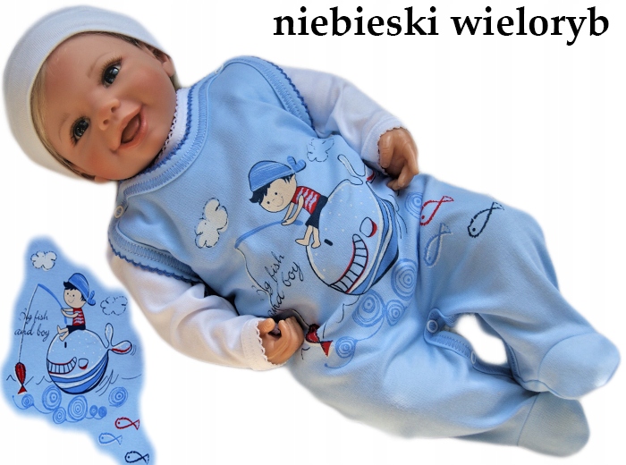 

Śpioszki śpiochy bawełniane pajacyk 68 rozpinane