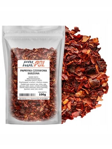 4x Paprika Červené Vločky 100g Sušená aromatická přírodní kvalitaKol-Pol