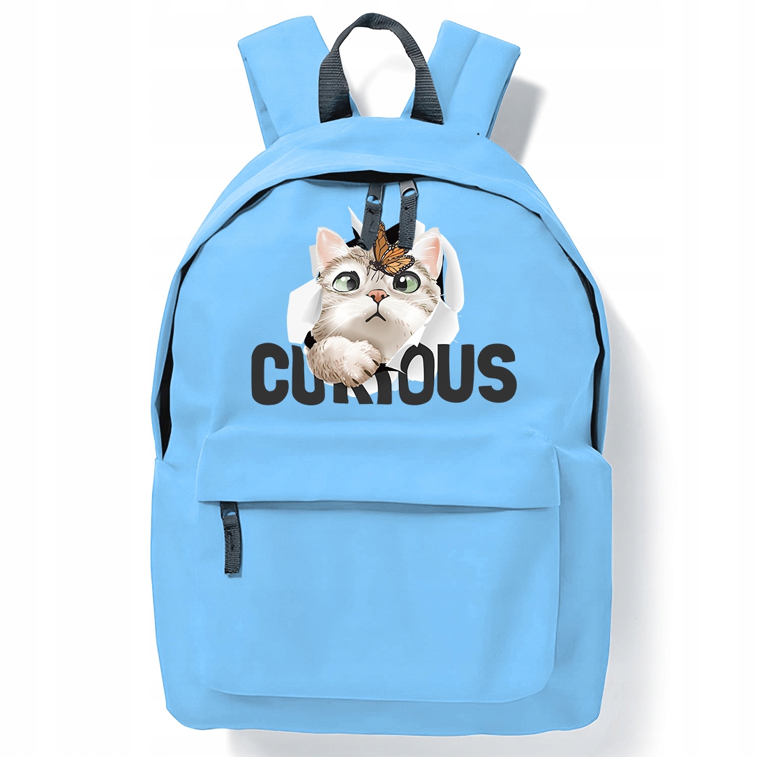 Modrý Batoh pro děti do školy do posilovny Curious Cat Zajímavé vzory