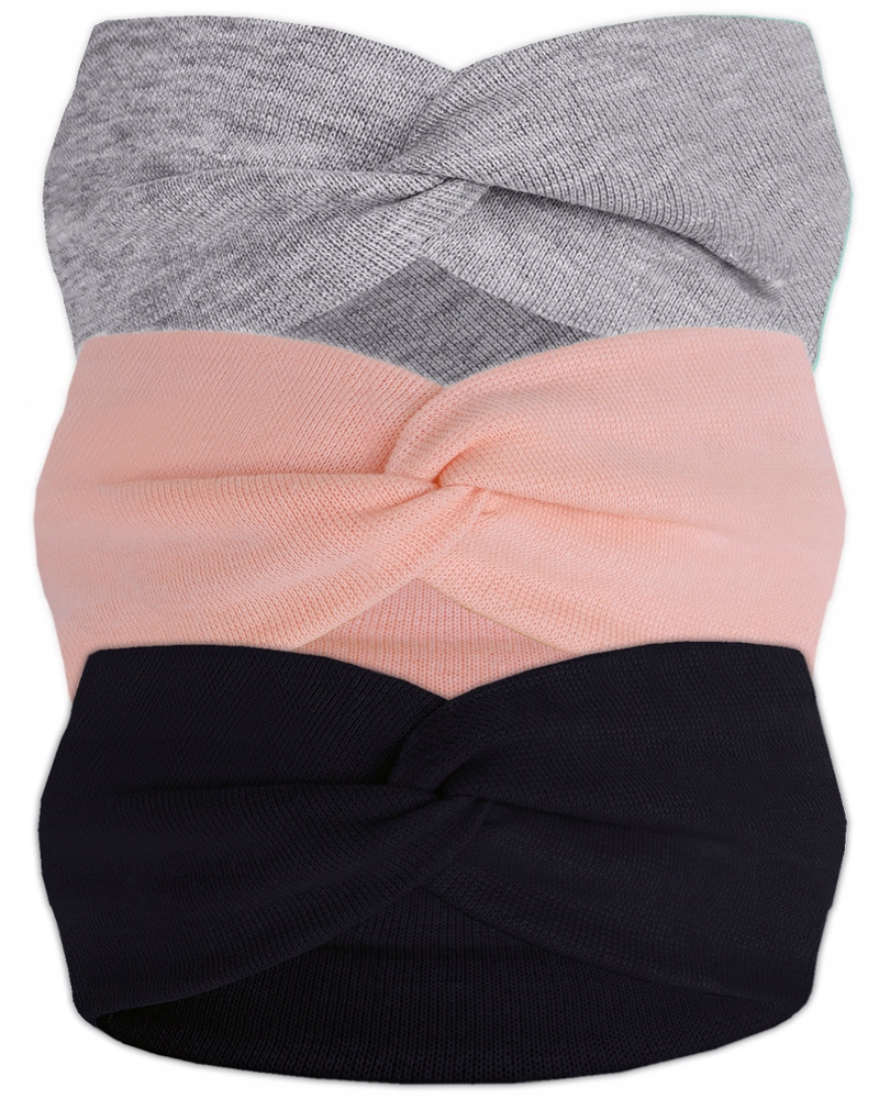 

Zestaw 3szt opaska Przeplatana Gładka turban 48-52