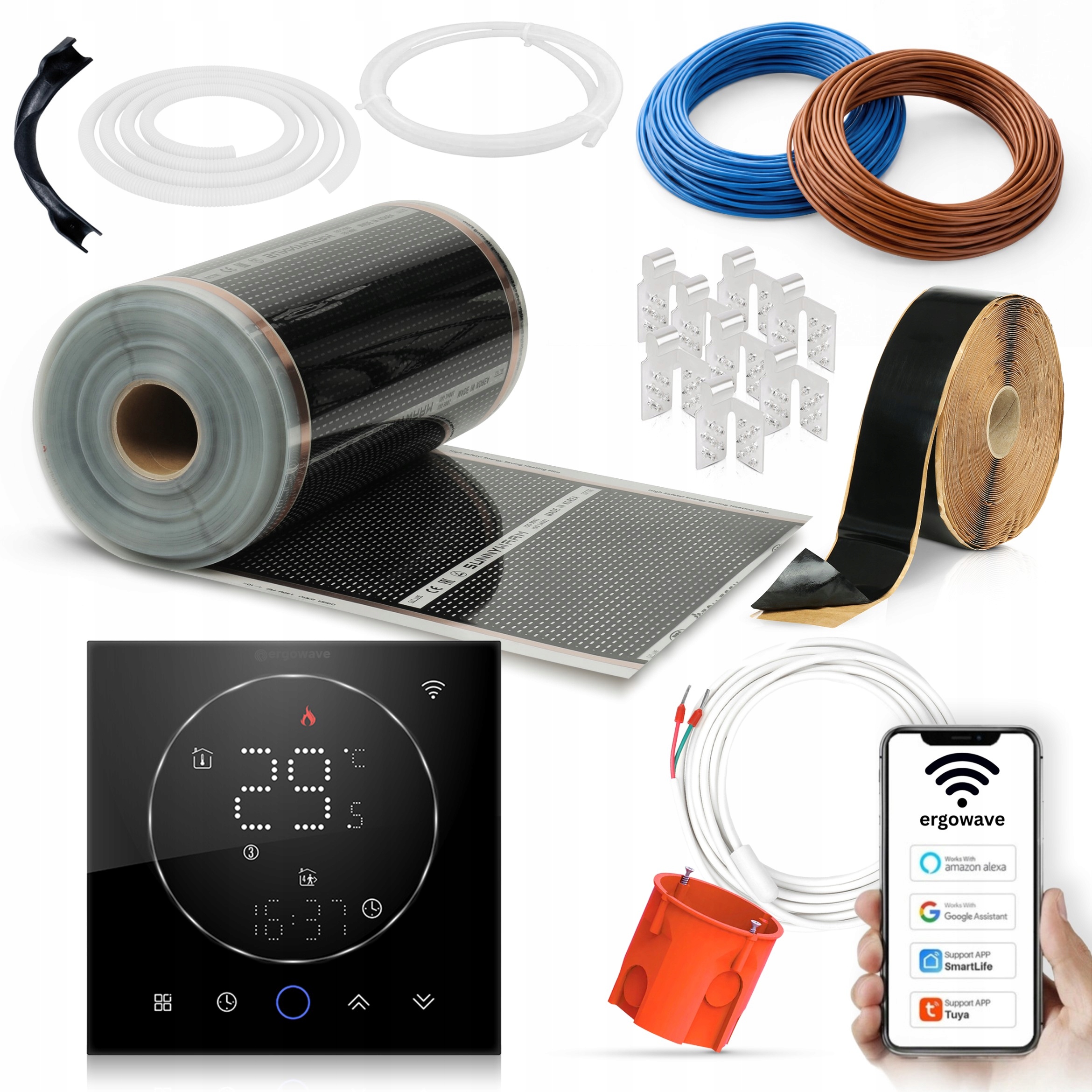 Vykurovacia fólia sada 140 W/m2 8 m2 s termostatom Wifi