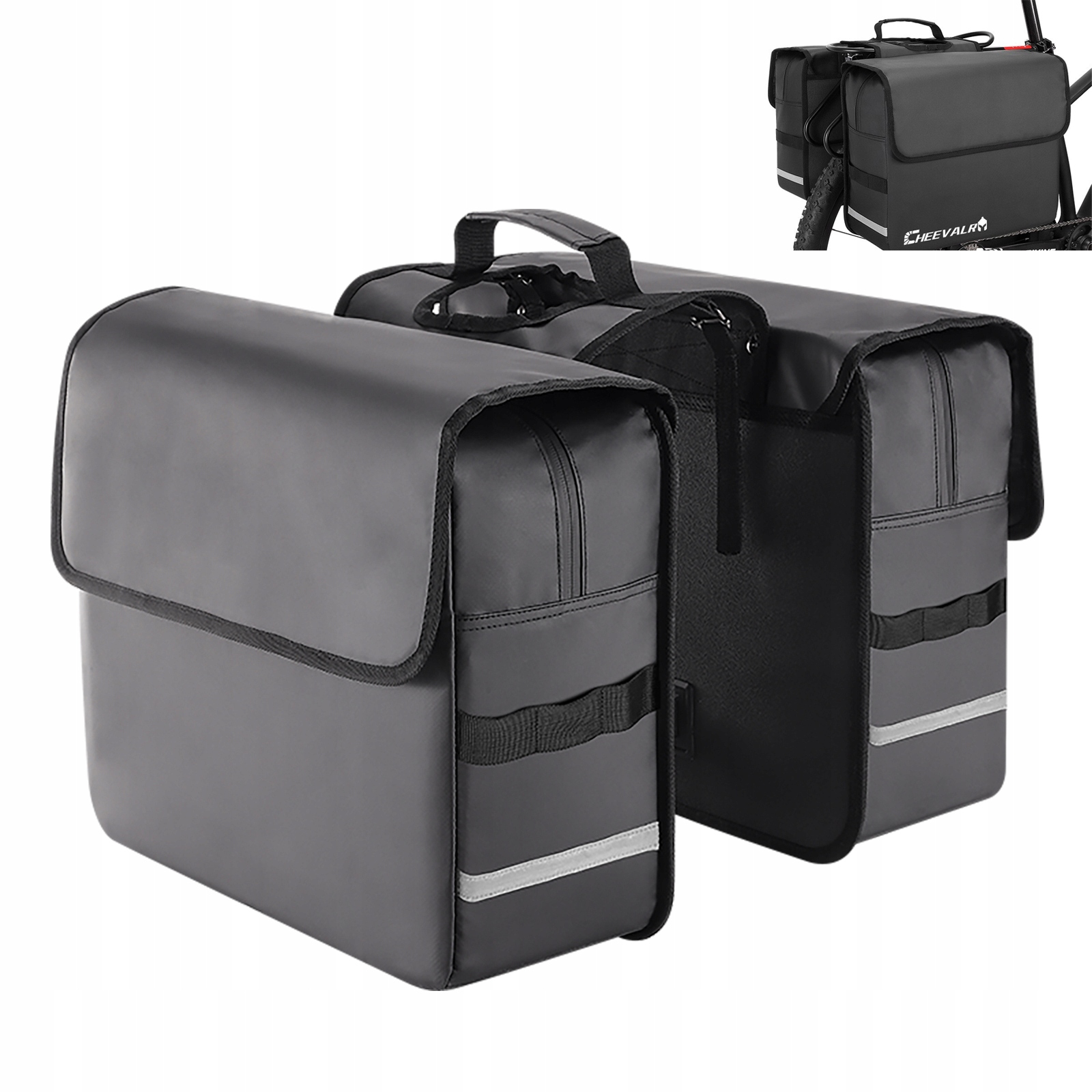 Sakwa rowerowa na bagażnik podwójna pojemna tylna wodoodporna 36L