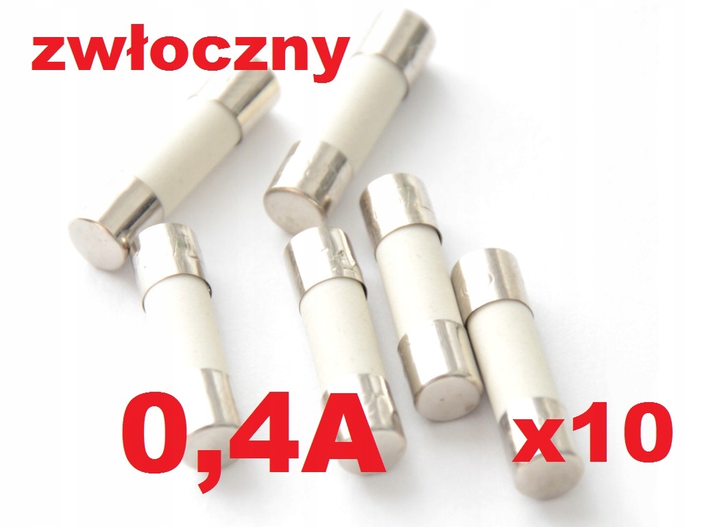 

0.4A bezpieczni zwłoczny ceramicz. 5x20mm 10szt