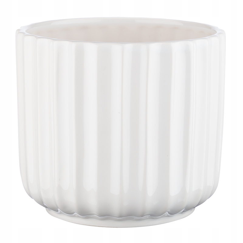 OSŁONA OSŁONKA DONICZKA MISA DONICA CERAMICZNA 12CM KWIATKI BIAŁA ZIEMIA