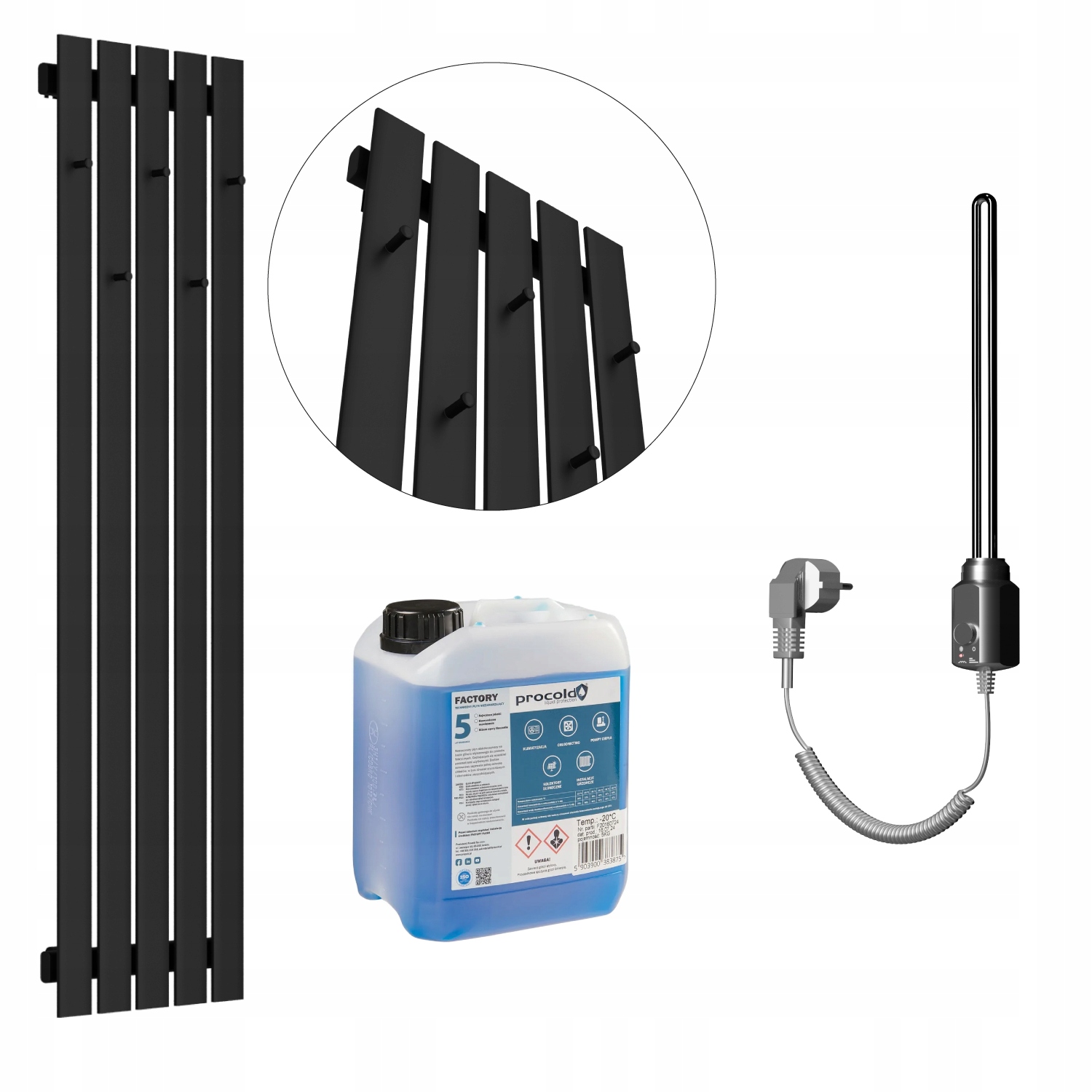 Set Elektrický ohřívač Bellohook 120x38 Černý Mat