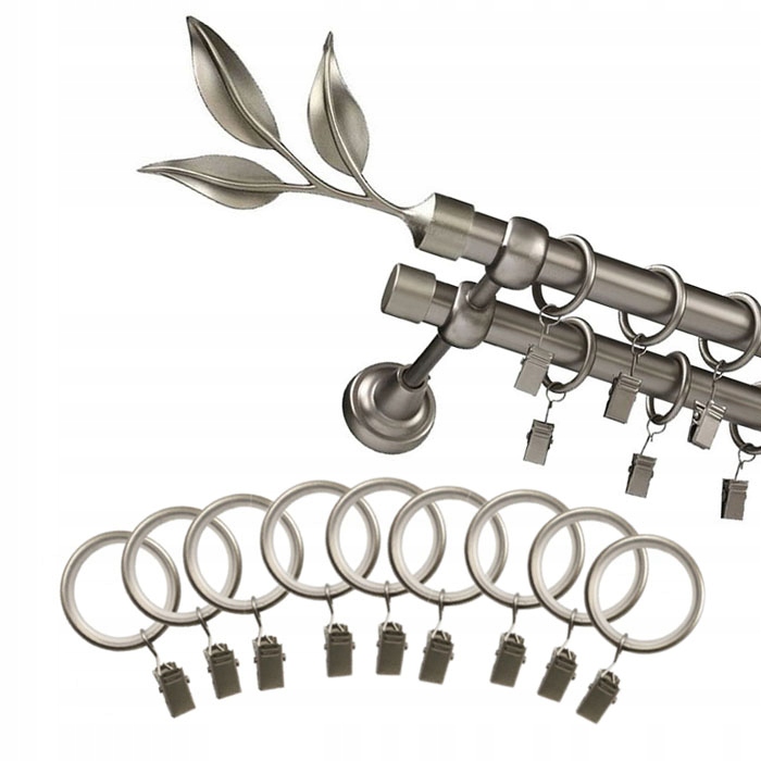 

Karnisz 330 cm długi ścienny metalowy 19+19 mm