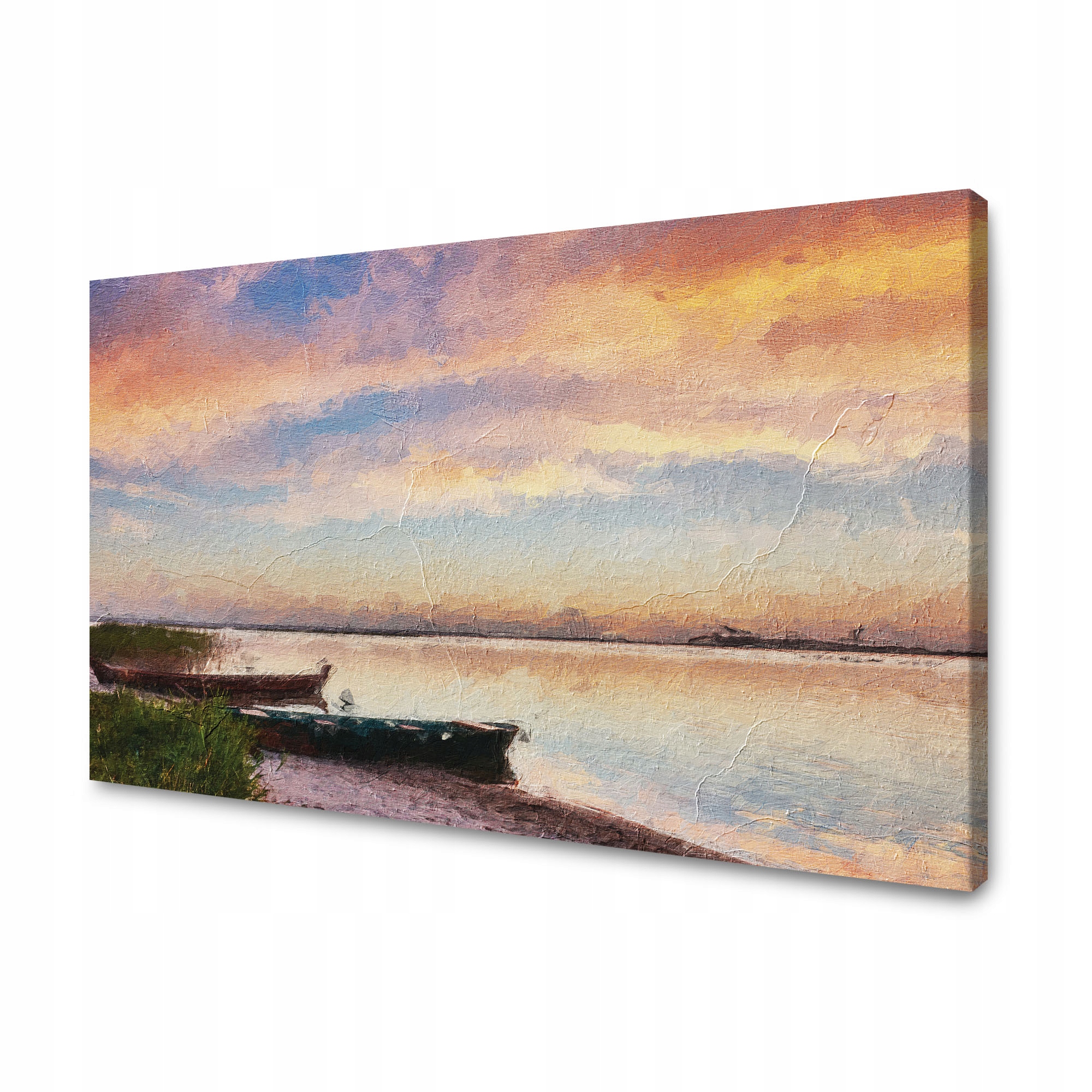 Obraz na plátně Olejová Malířství Lodě na břehu 90x60 cm