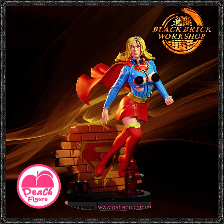 Supergirl Neupravená Broskvová figurka Měřítko 1/9 (200 mm) (nsfw) 3D tisk