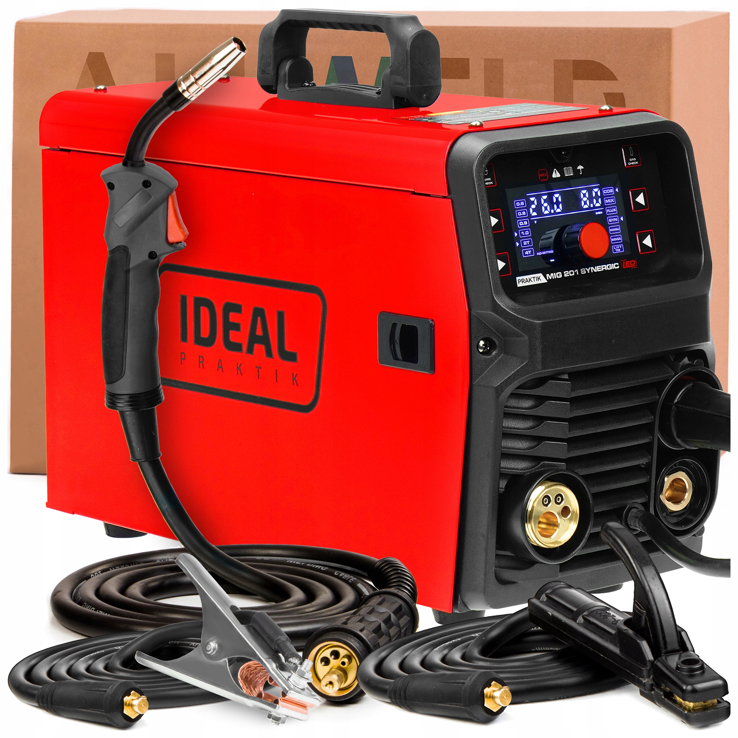 Spawarka Ideal Praktik Mig 201 Synergic Led Mma Flux Tig Lift Lutospawanie