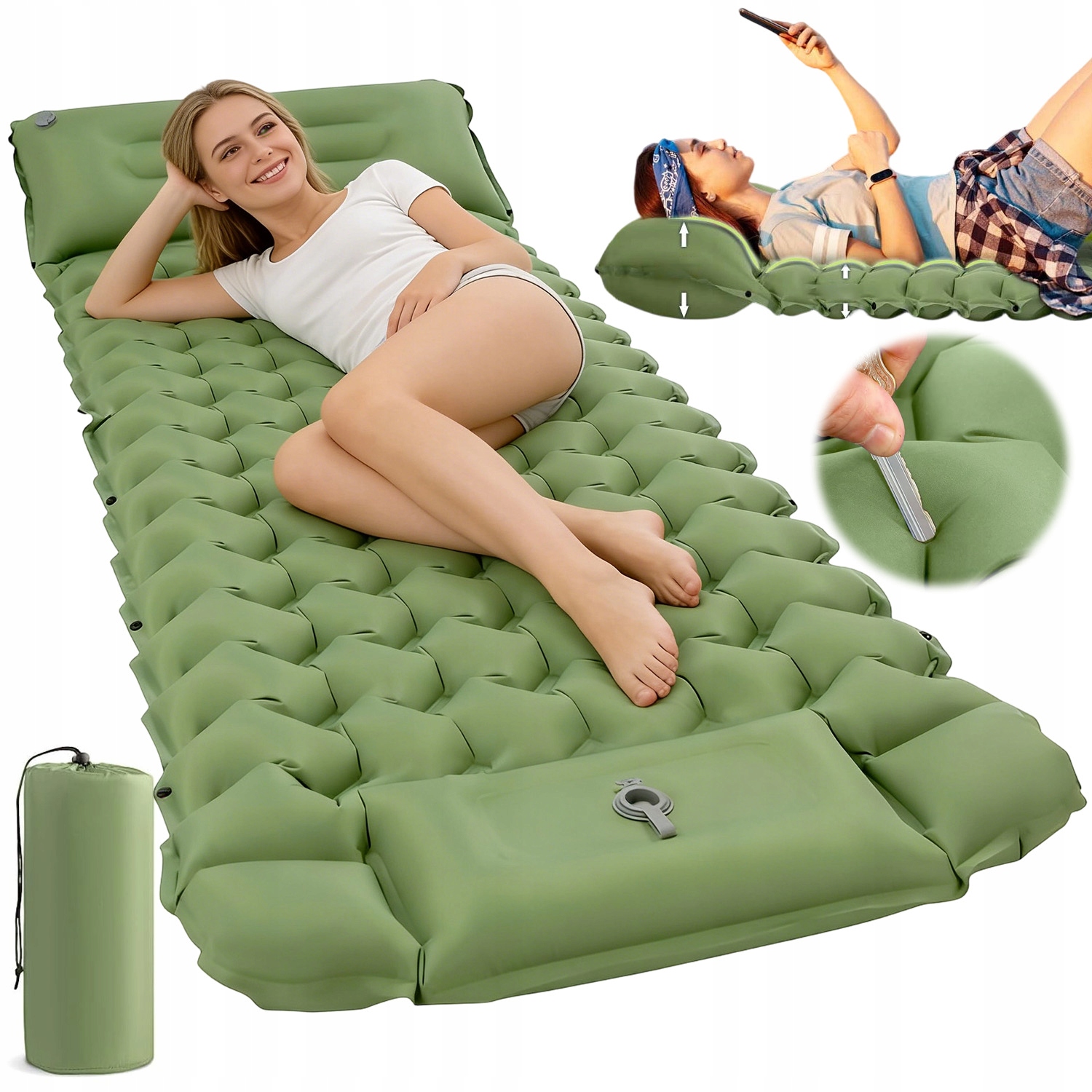 Matrace kempingová samonafukovací matrace ultralehká podložka 200x66x9 cm