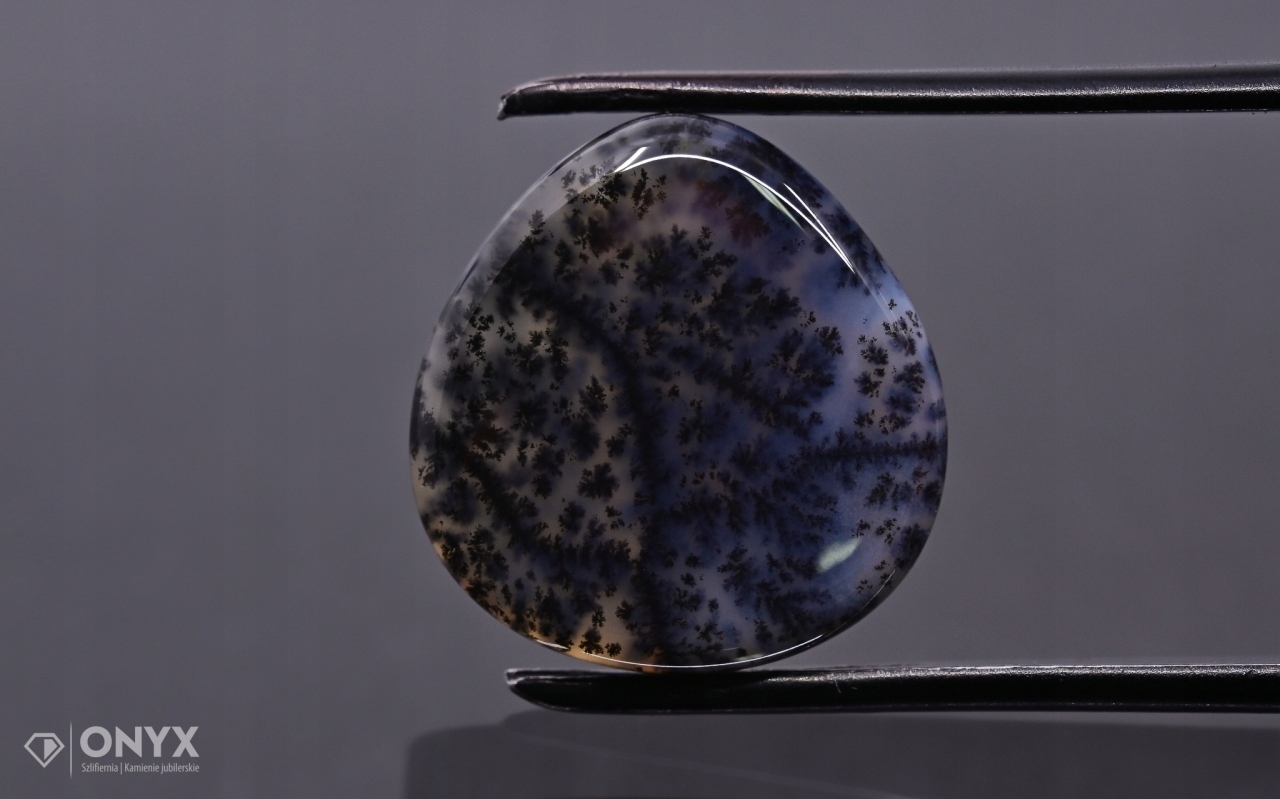 Dendritový achát z Kazachstánu konvexní dlaždice nere