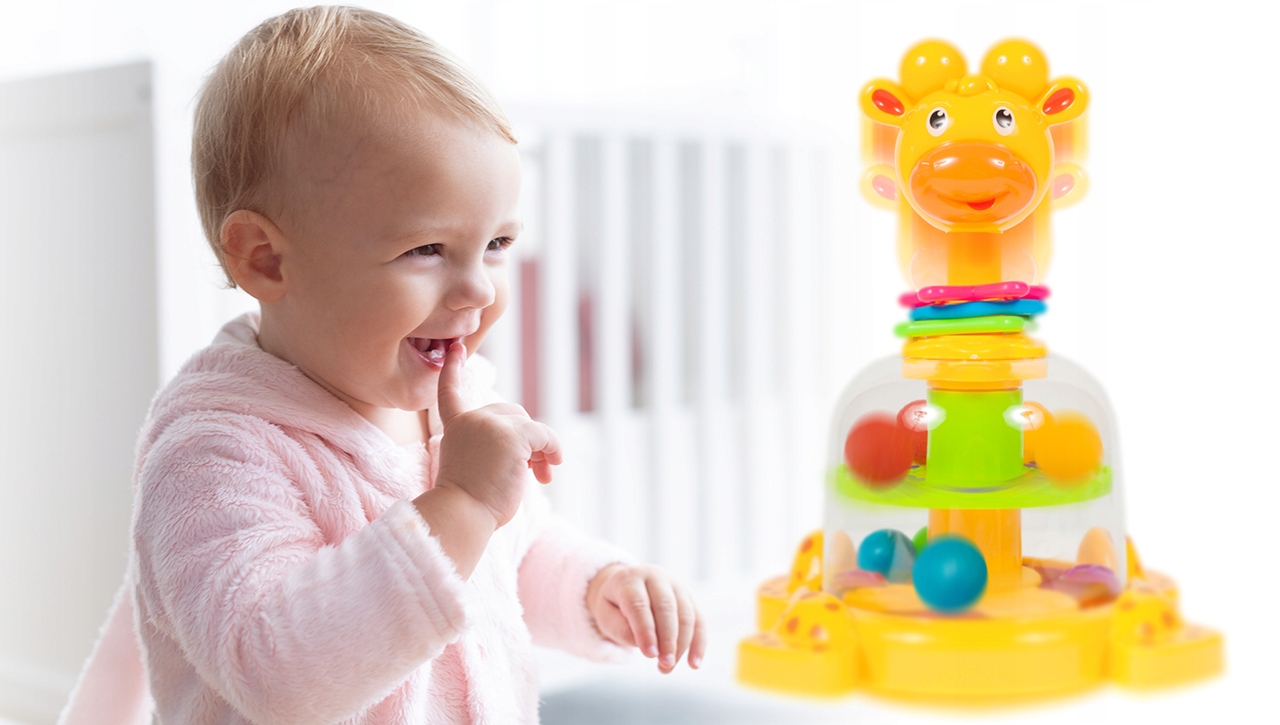 BĄCZEK SPINNER DLA DZIECI ŻYRAFKA Z KULECZKAMI ZABAWKA WIRUJĄCA DLA DZIECI Kod producenta 100093