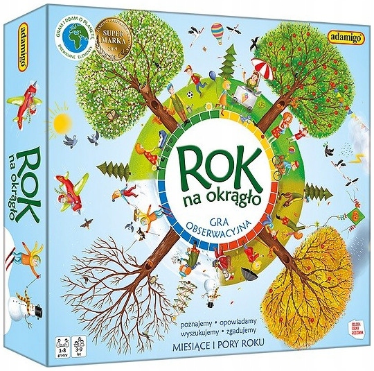 Gra Rok na okrągło Adamigo Wciągająca GRA ROZWIJAJĄCA Rozgrywka Edukująca