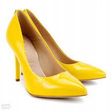 Žluté kožené lodičky klasické elegantní dámské lodičky Sala 39,5