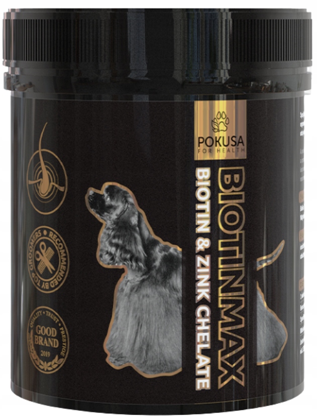 Pokusa DiamondCoat Biotin Max na skórę i sierść biotyna cynk dla psa 350 g