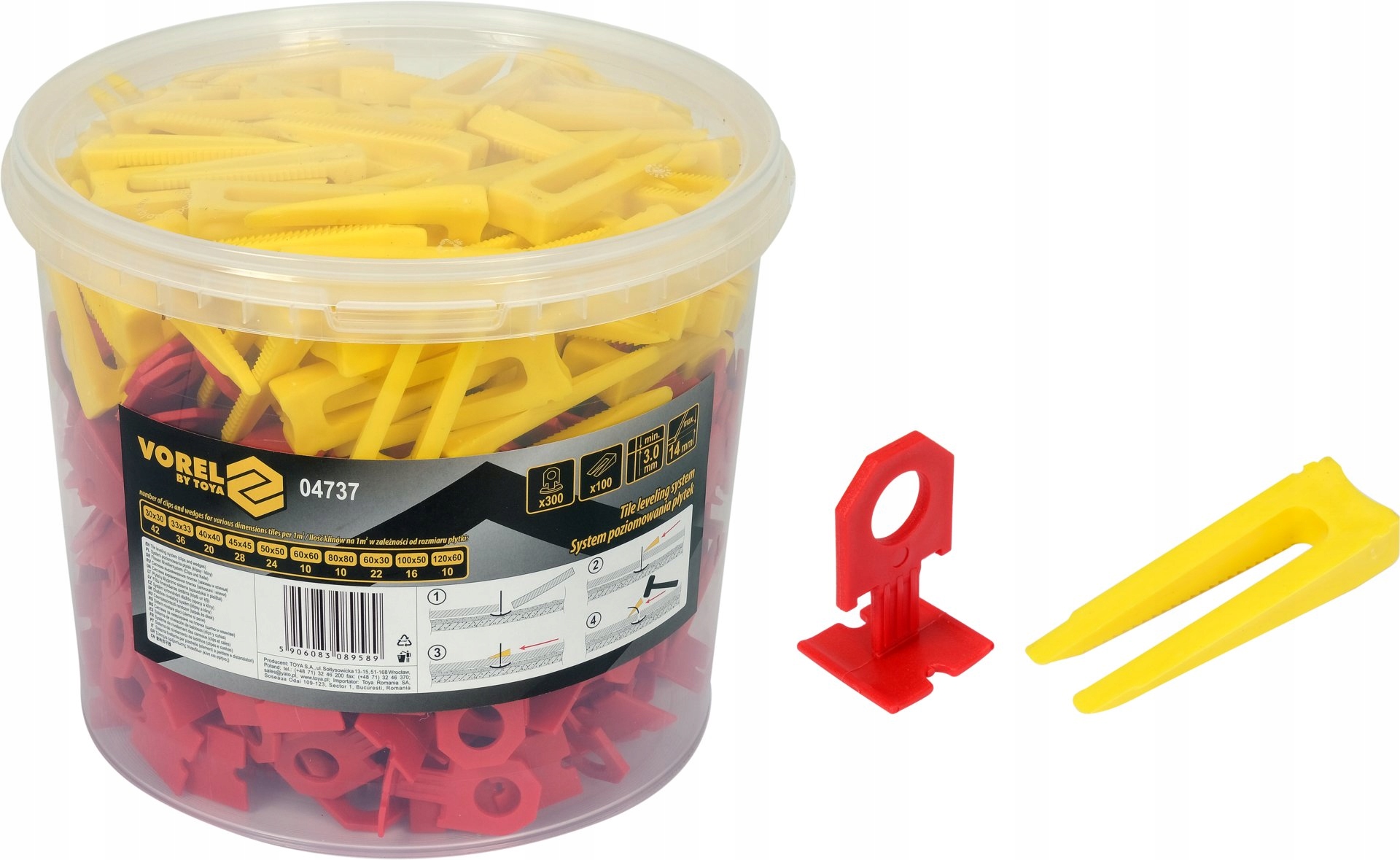 Svorky/klipy pro vyrovnávání dlaždic Vorel 400 ks