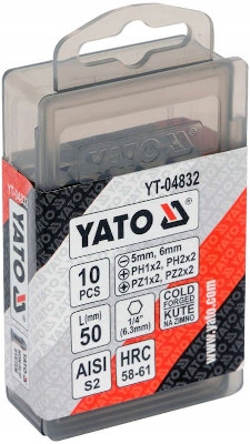 

Zestaw Grotów Do Wkrętarki Yato 10 Sztuk YT-04832