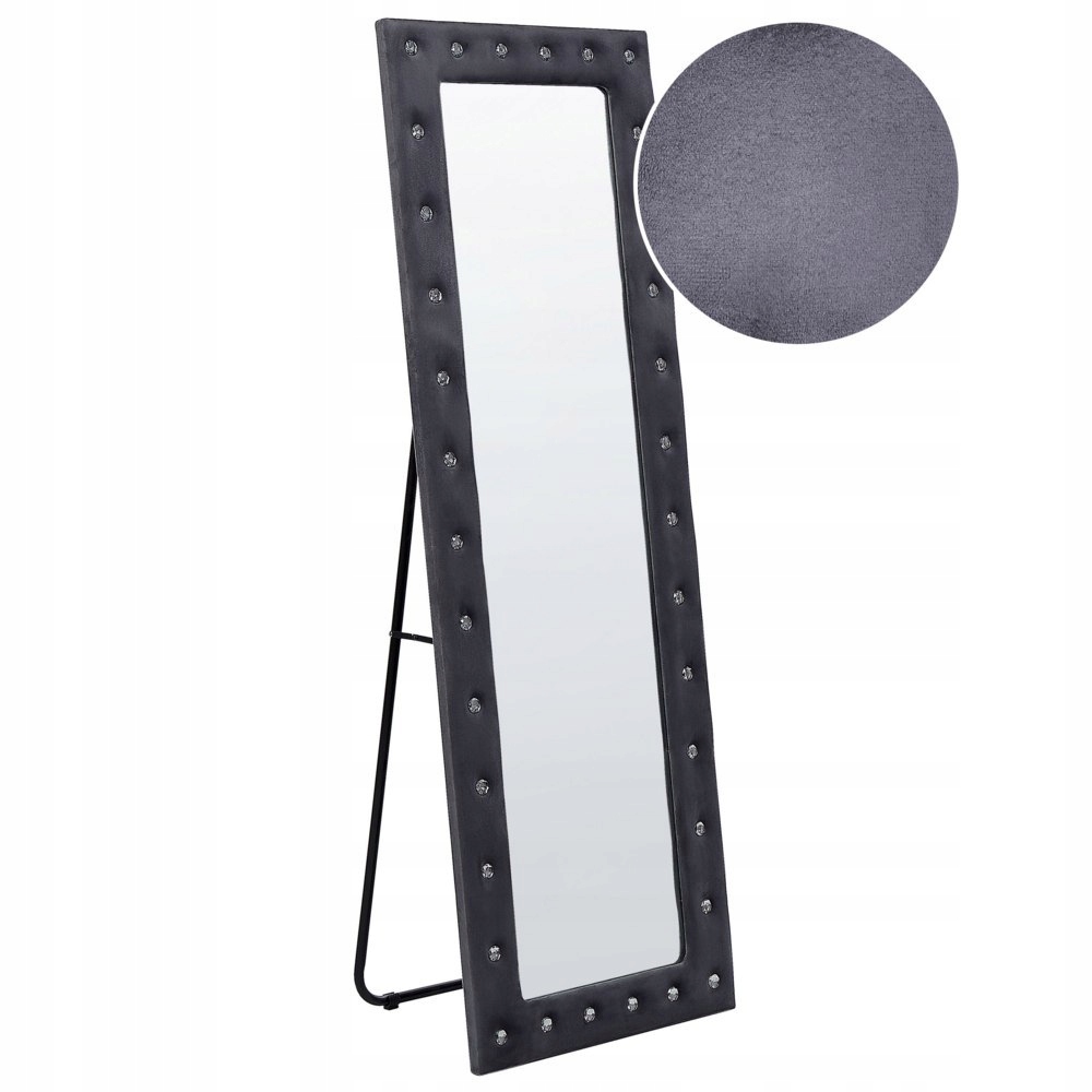 Zrcadlo 150 cm Velur Tmavě šedá barva