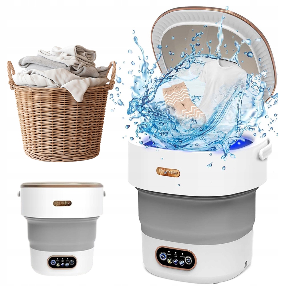 Przenośna Pralka Domowa 12L 24W Składany W Pełni Automatyczna Kompaktowy