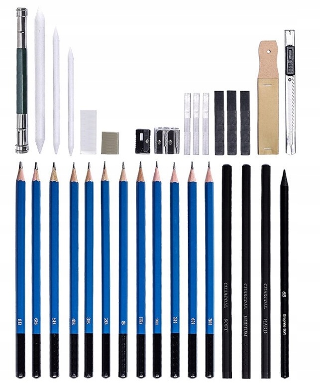 Zestaw ołówków akcesoria do szkicowania 32w1