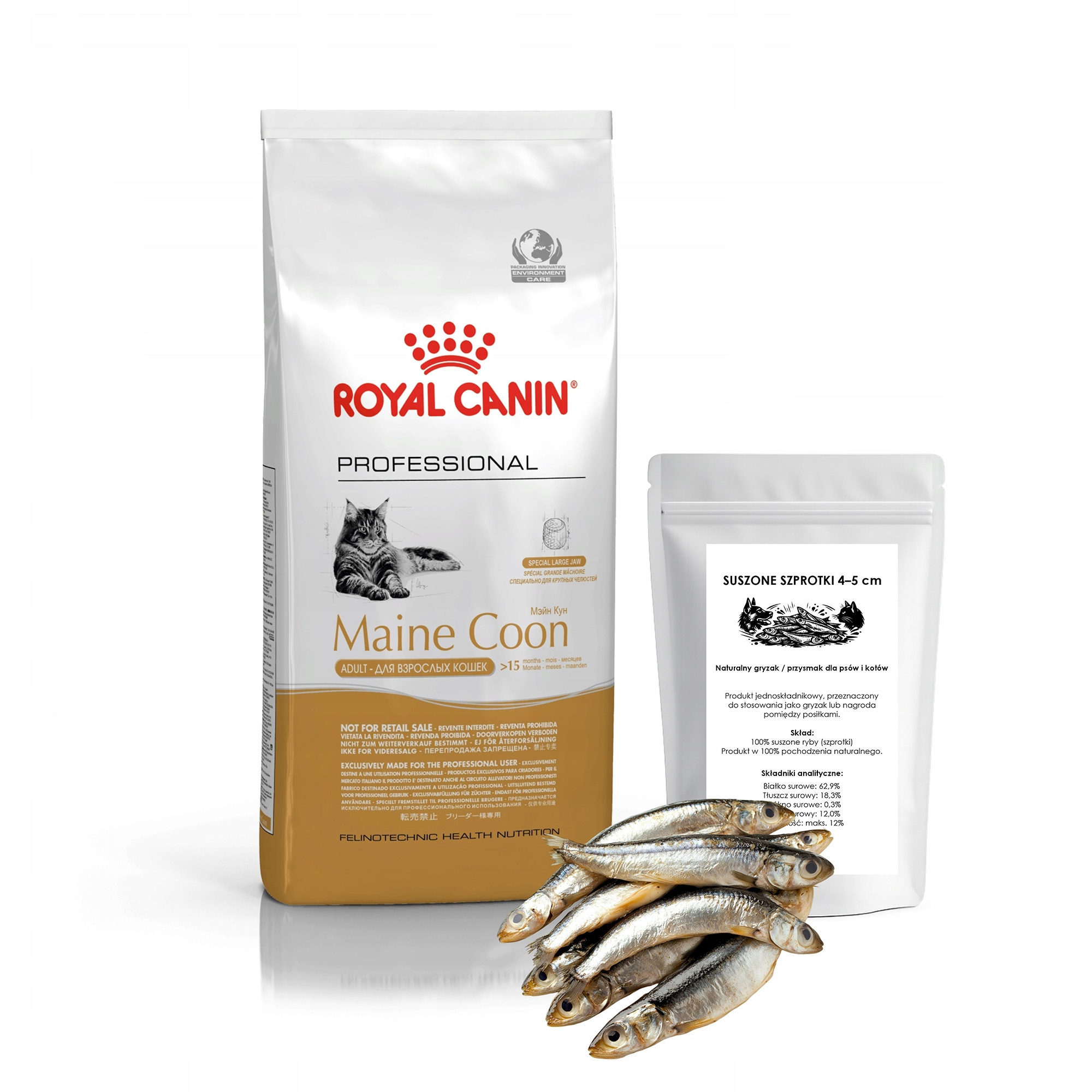 Levně Royal Canin Maine Coon Adult 13 kg Dárek sušené šprotky