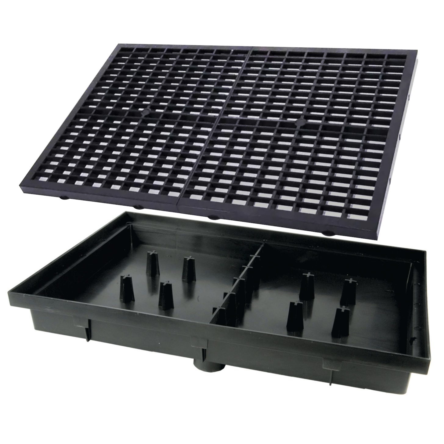 Podomítková rohožka pod dveře 60x40 s korýtkem, odtokem, Pvc mřížkou