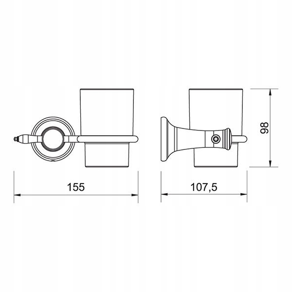 RETRO szklanka pojedyncza, chrom ARE03 Marka Ferro