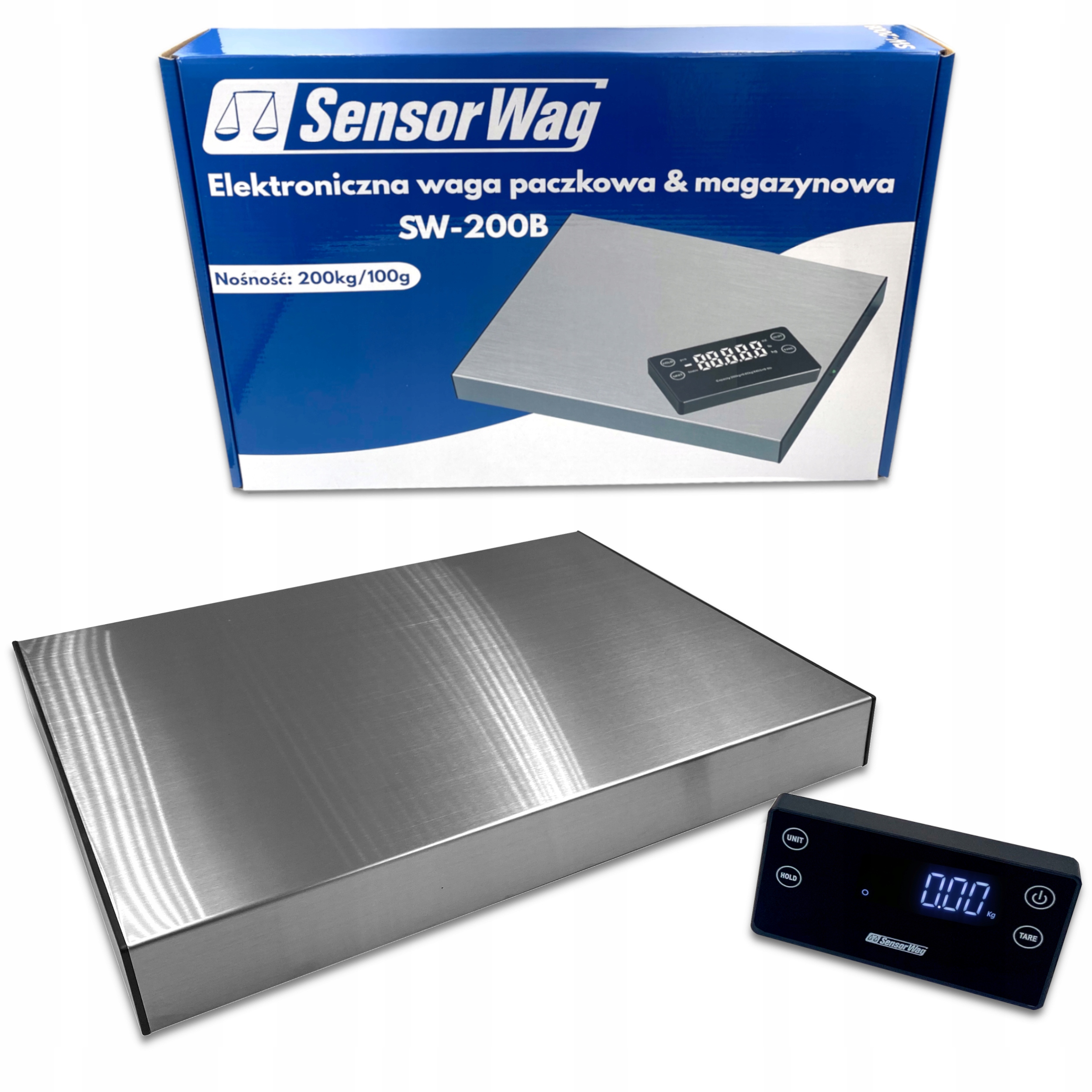 WAGA MAGAZYNOWA DO PACZEK DO 200kg 29X35CM PLATFORMOWA BEZPRZEWODOWA