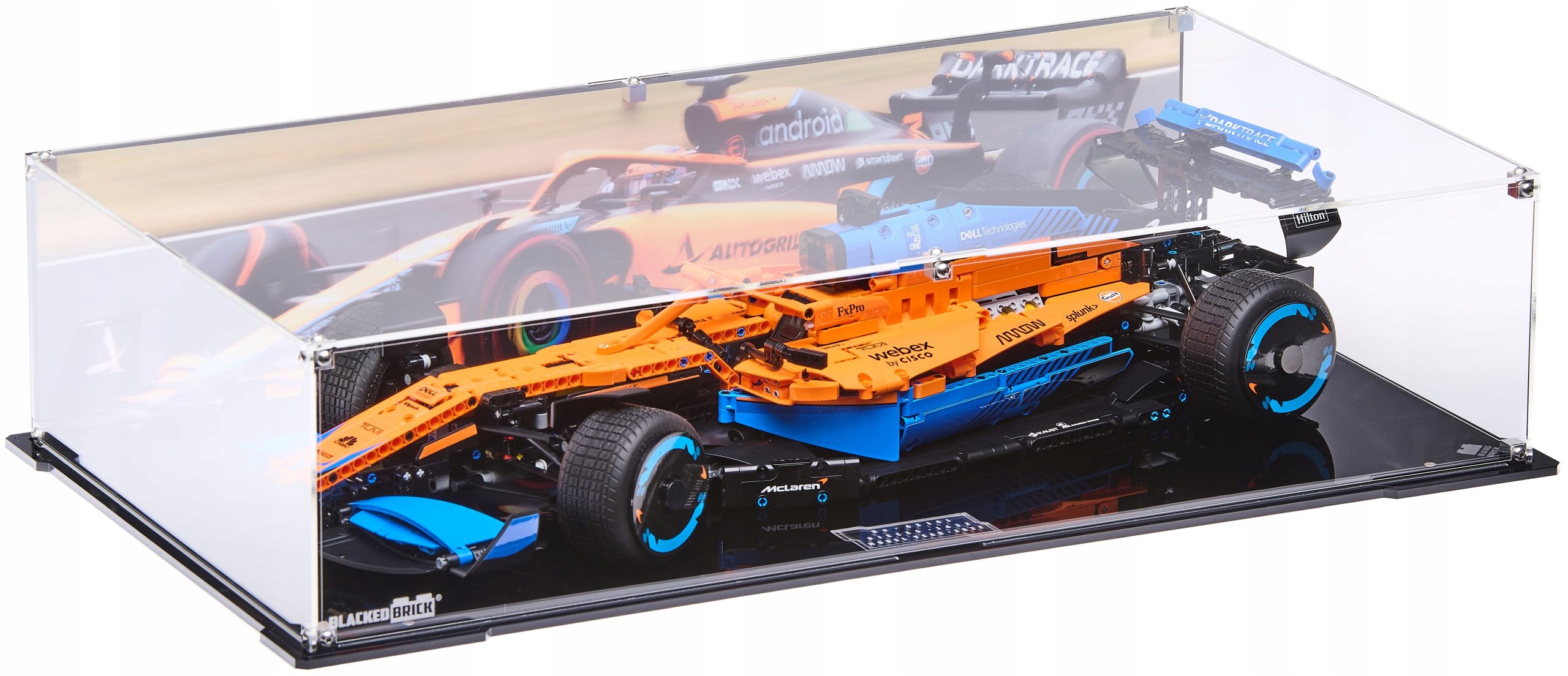 Vitrína s pozadím 1 Blacked Brick pre Lego Technic 42141 McLaren Formula 1
