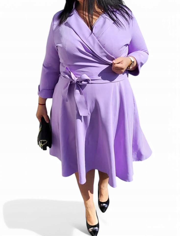 Elegantní Šaty svaté přijímání, svatební hostina, křest, velikost 3XL Lila