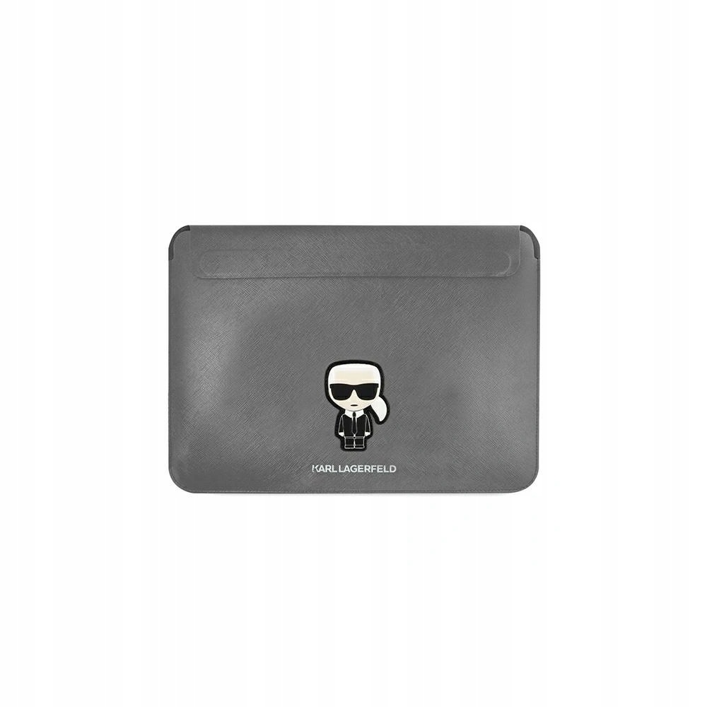 Pouzdro Karl Lagerfeld Sleeve 16 palců Saffiano Ikonik stříbrné Pouzdro