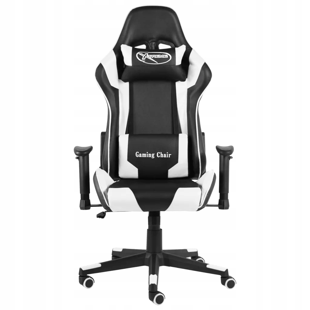Obrotowy fotel gamingowy, biały, Pvc