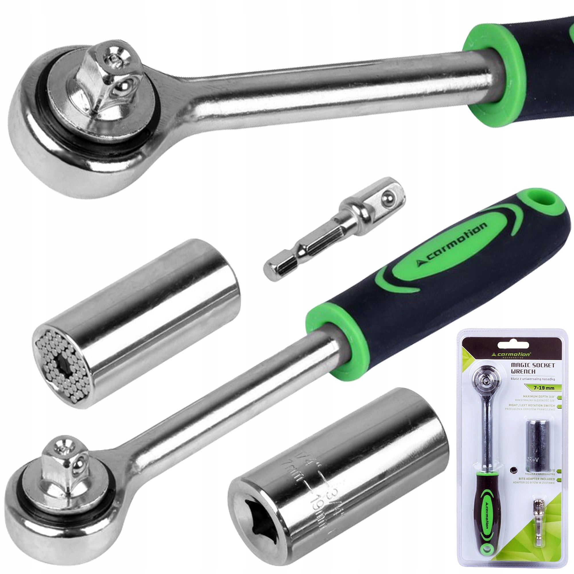 

Klucz Grzechotkowy Z Uniwersalną Nasadką 7-19 MM