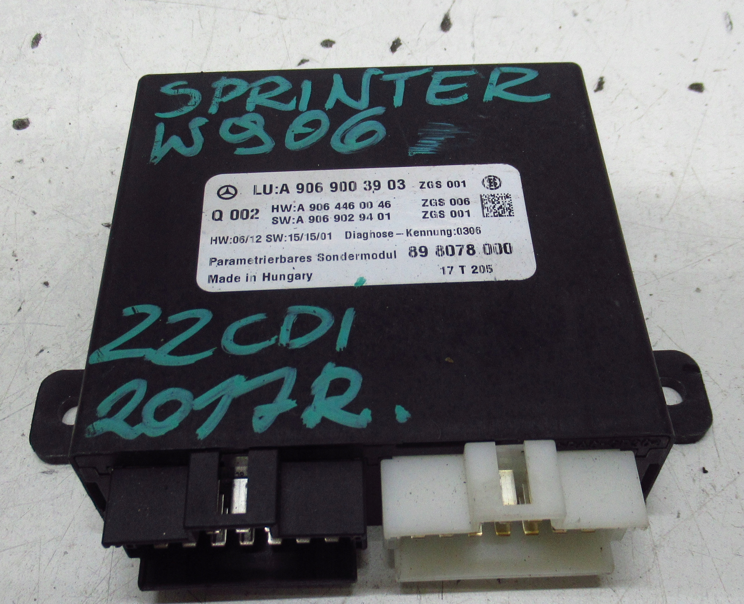 SPRINTER 906 Module de la serrure Central A9069003903