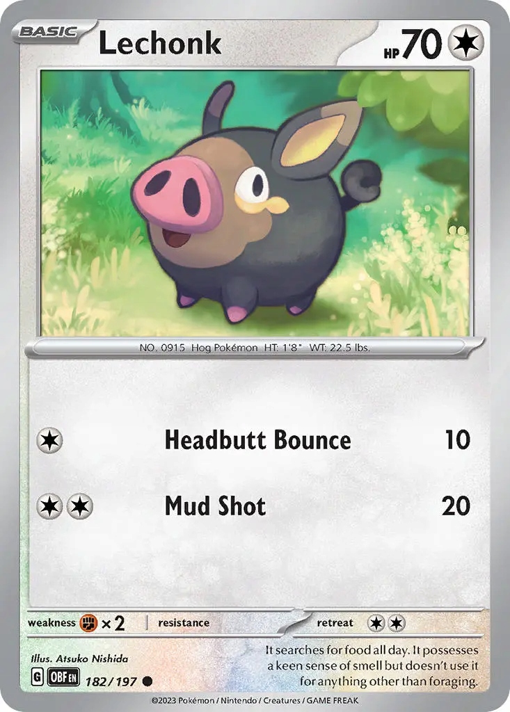 Oryginalna Karta Pokemon Lechonk (obf 182)