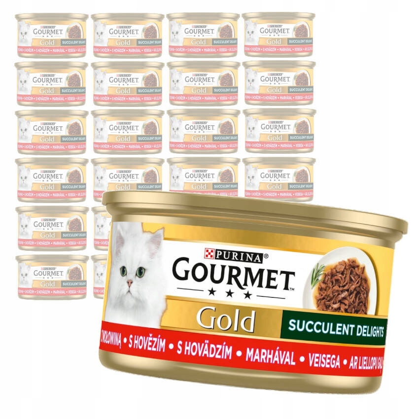 Purina Gourmet Gold Succulent Delights Karma Dla Kota Z Wołowiną 24x85g