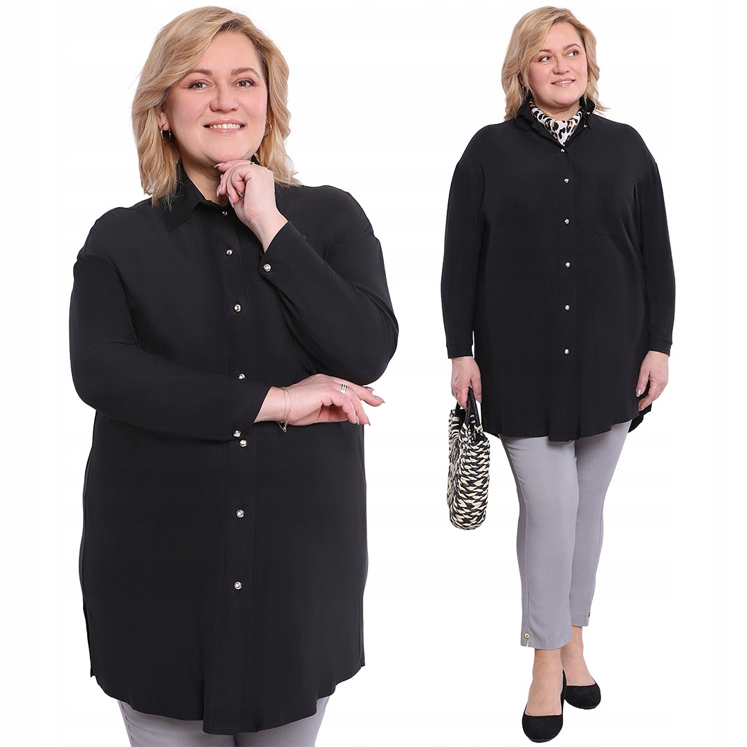 Černá dlouhá košile plus size velikost 60/62