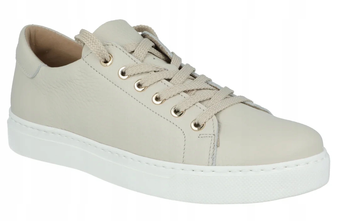 Ryłko tenisky 0ERW9 béžové se zlatem, dámské kožené boty, velikost vel.