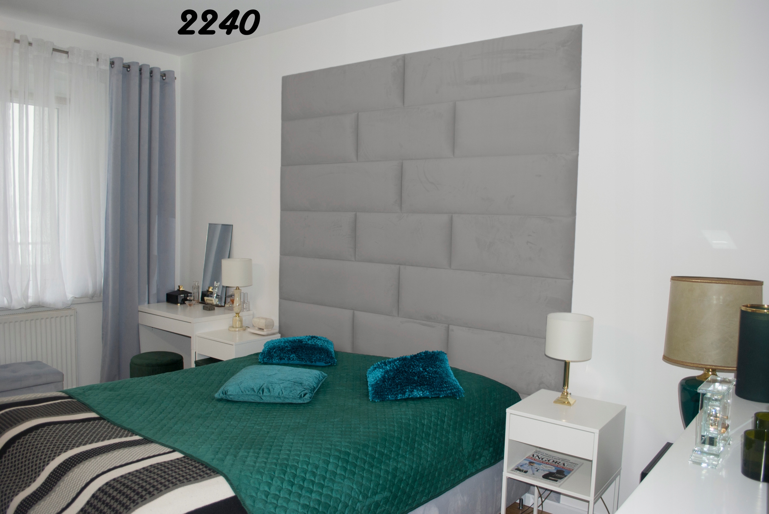 PANELE TAPICEROWANE WEZGŁOWIE ścienne40x40 Wysokość mebla 3.5 cm