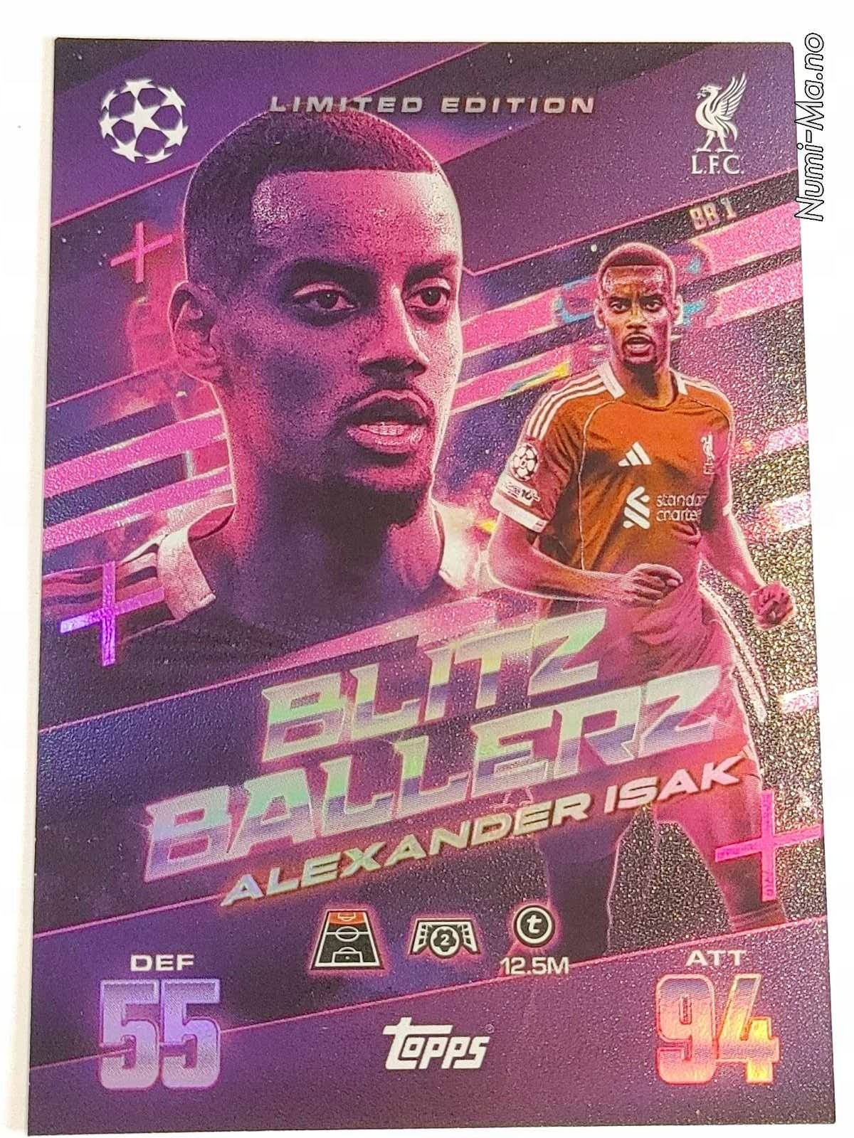 Topps Match Attax Extra 2025-2026 N.382 Blitz Ballerz BB1 Isak 6382