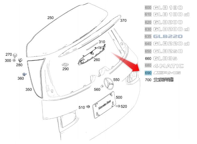Emblém Nápis Mercedes Glb „amg“ Černý Oe