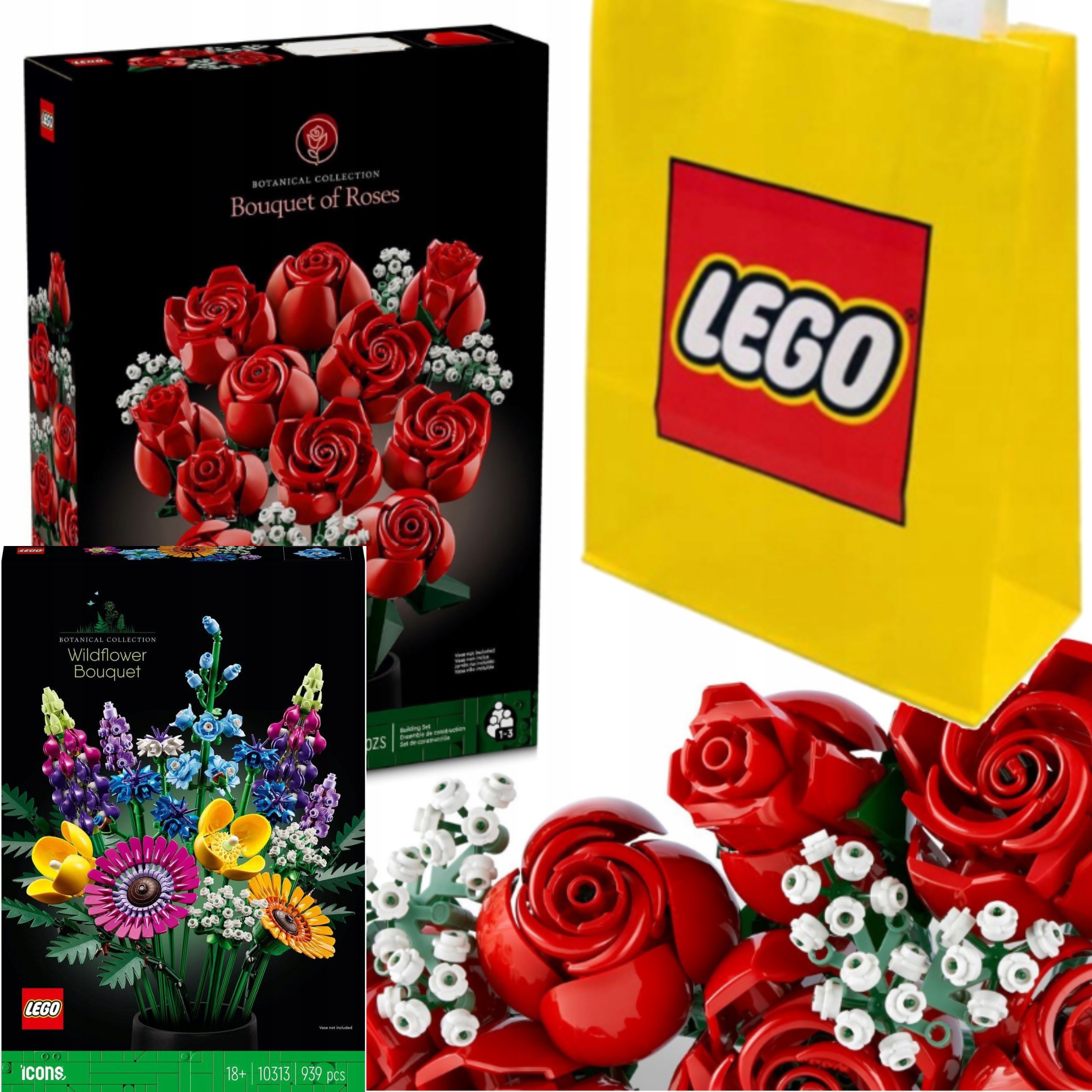 Lego Kytice Růží 10328 Valentýnský dárek Pro Ni Růžové Ikony Taška 10313
