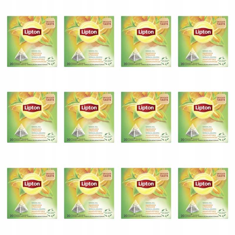 Lipton Zelený čaj Mandarinka – Pomeranč 20 t X12